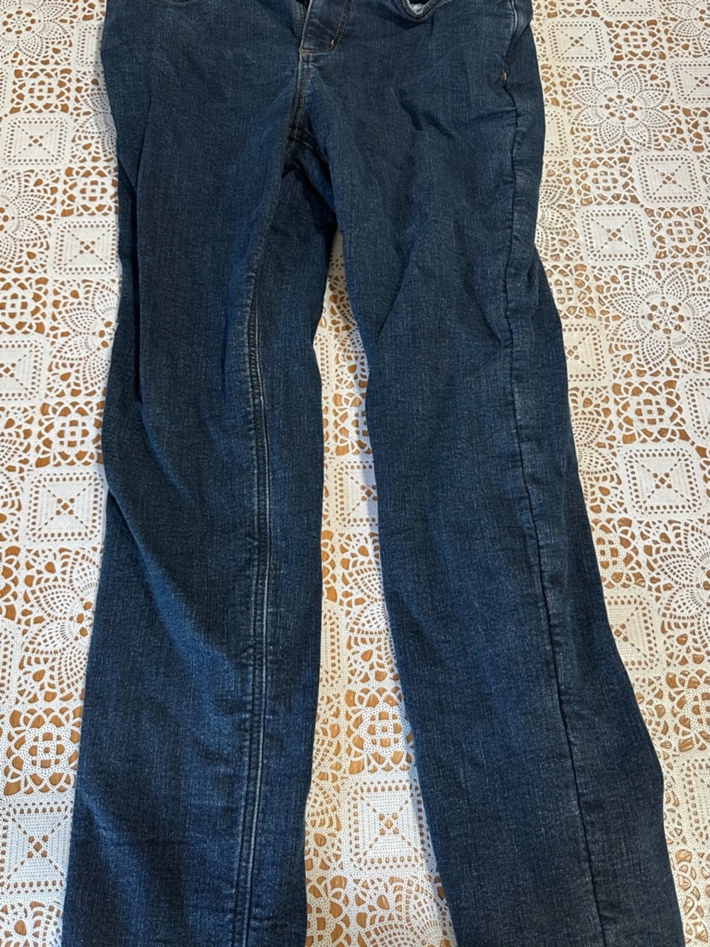 Carhartt Fleece Lined Jeans Womens 10 Relaxed Fit Dark Wash Workwear Denim Warm